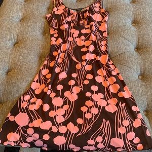 Sun dress, brown and pink, size M.